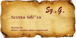 Szitka Géza névjegykártya