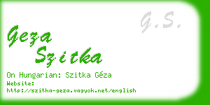 geza szitka business card